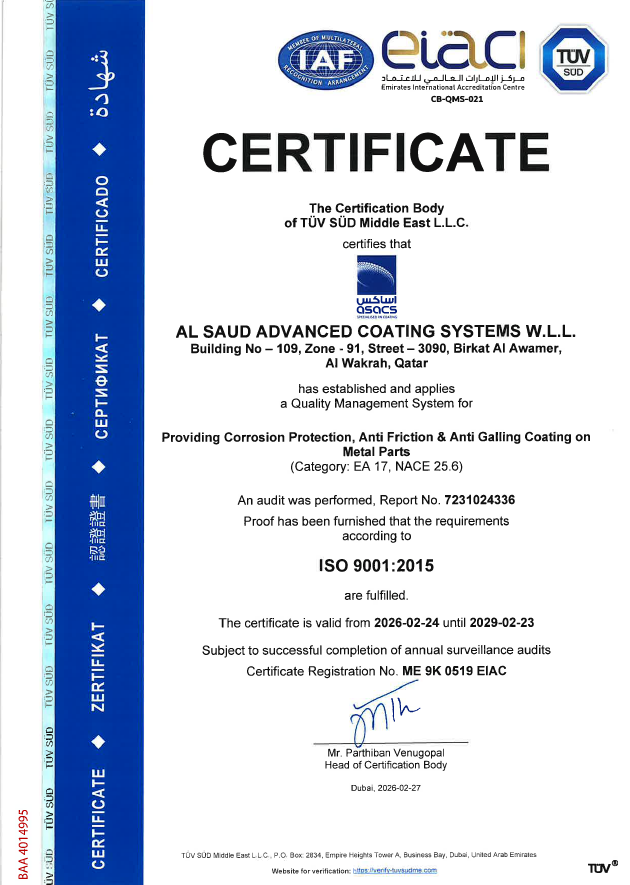 ISO 9001:2015 Quality Management System Certificate